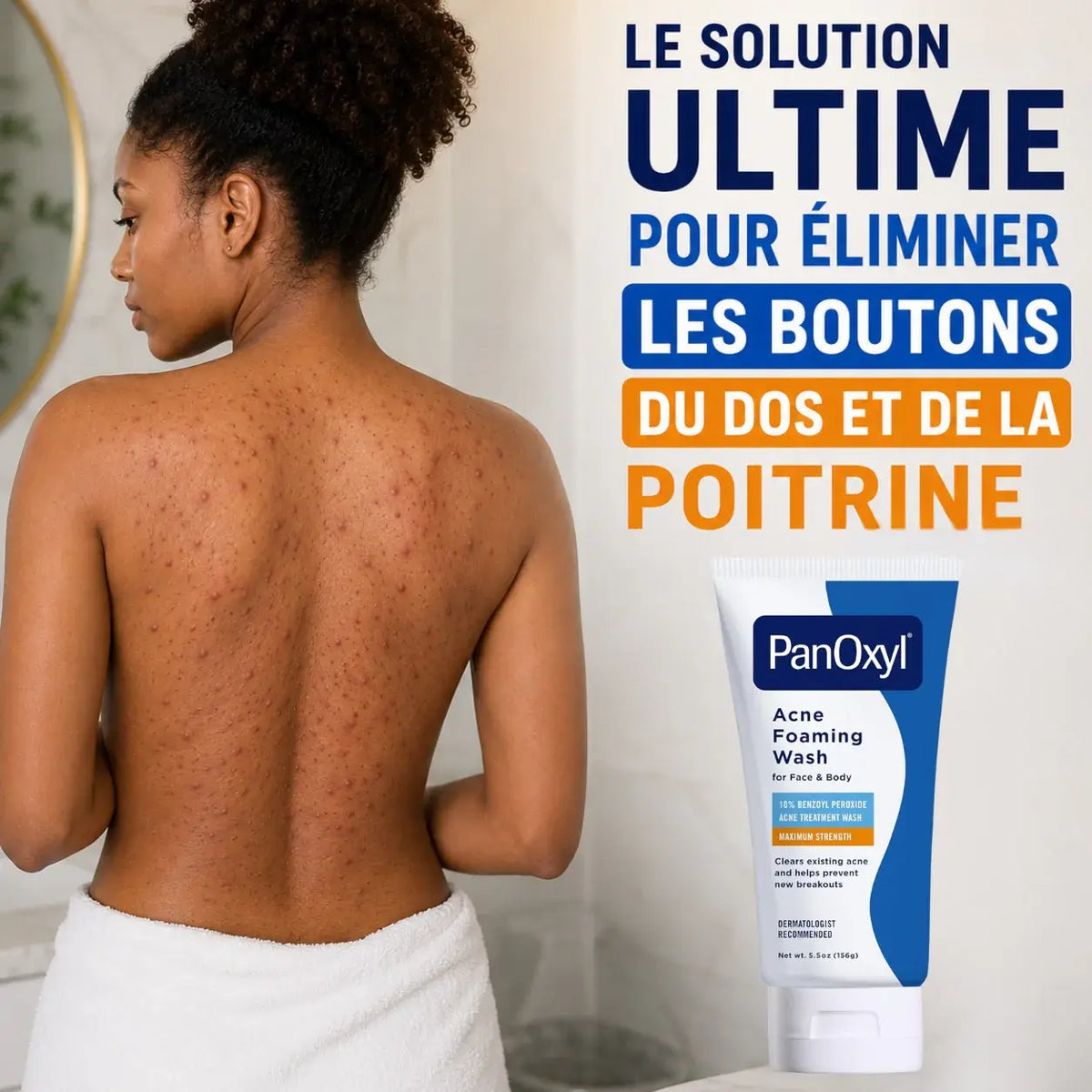 PanOxyl Nettoyant moussant contre l'acné, Peroxyde de benzoyle 10 %