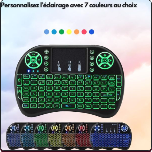 Mini clavier Sans Fil Compact avec Souris – Pour TV, PC, Android Box et Plus !