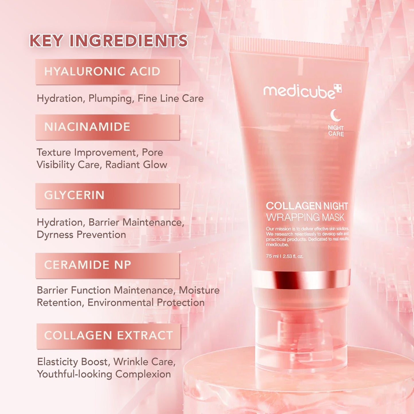 Masque nocturne réparateur au collagène revitalisant – Réveillez-vous avec une peau plus ferme & éclatante