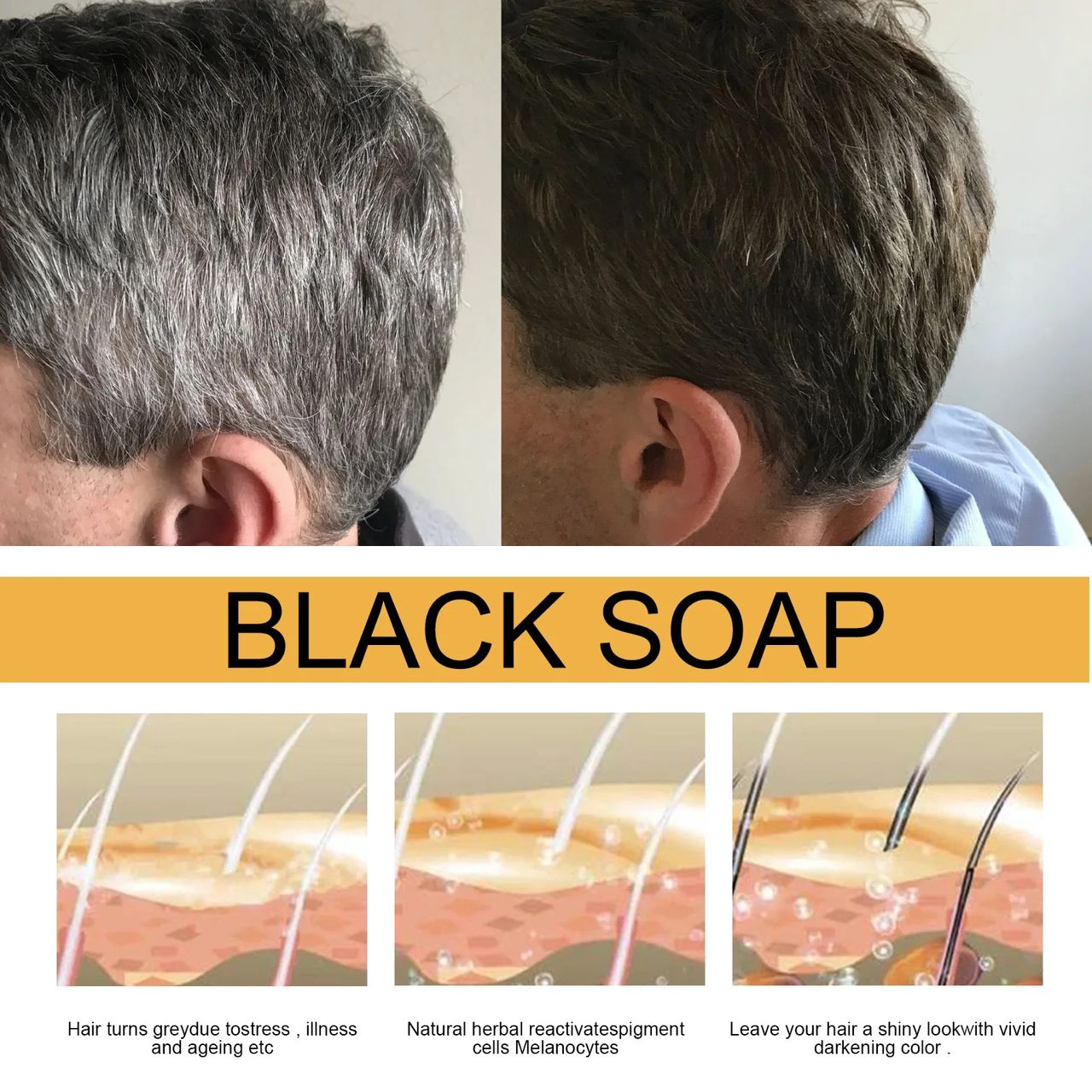 Savon Bio pour Barbe et Cheveux Blancs